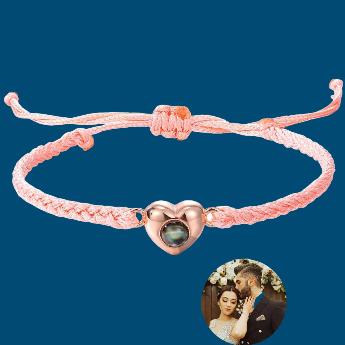 CUSTOM PHOTO PROJECTION BRACELET – PERSONALIZED HEART PHOTO BRACELET
