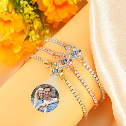 PERSONALIZED PHOTO CUBIC ZIRCONIA TENNIS BRACELET