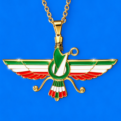 FARAVAHAR IRAN FLAG NECKLACE – 18K GOLD PLATED