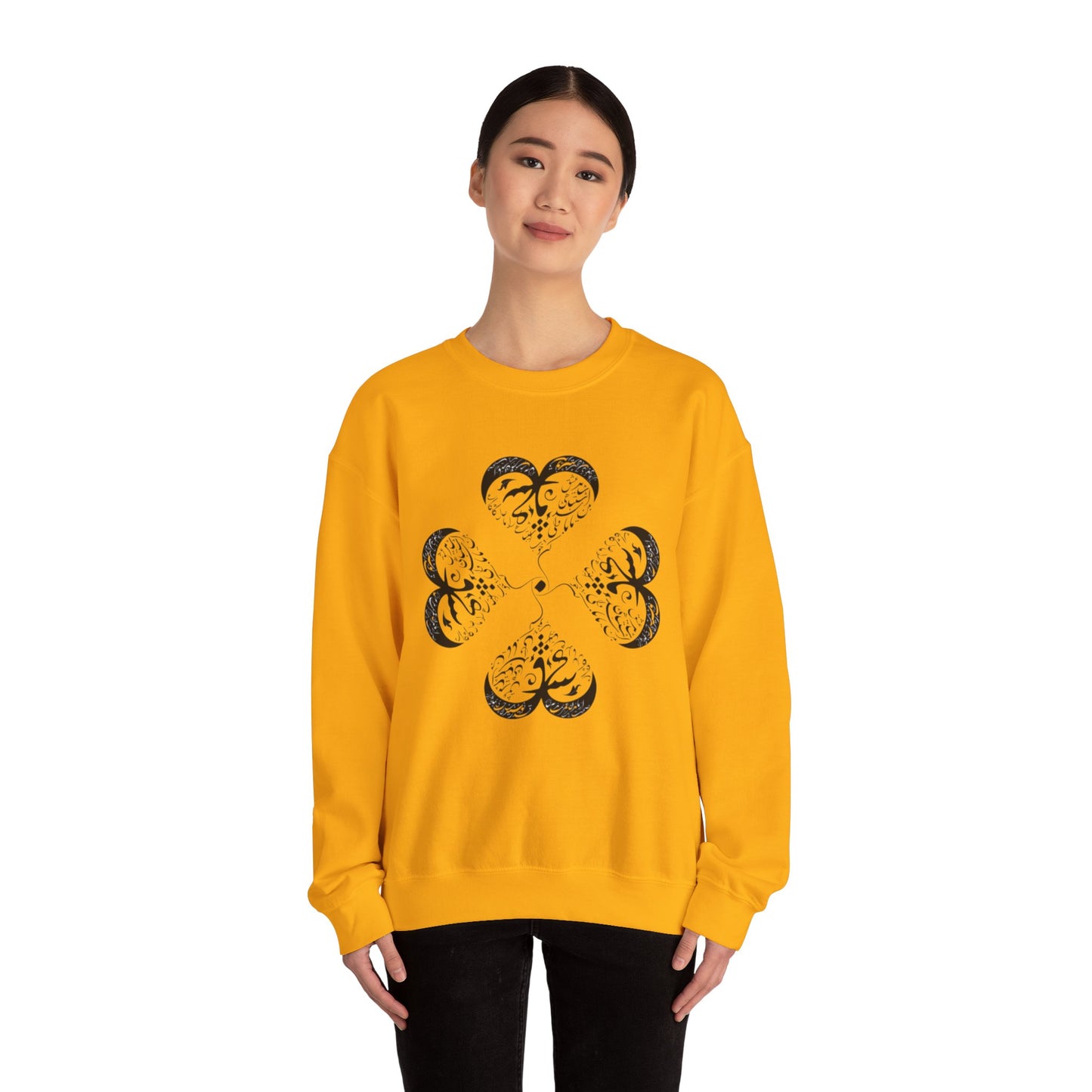 UNISEX FARSI CALLIGRAPHY HEART SWEATSHIRT: 'MAL MANI' BY MOEIN