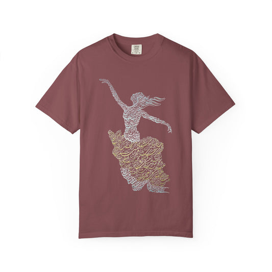 PERSIAN IRAN MAP WOMEN CALLIGRAPHY T-SHIRT