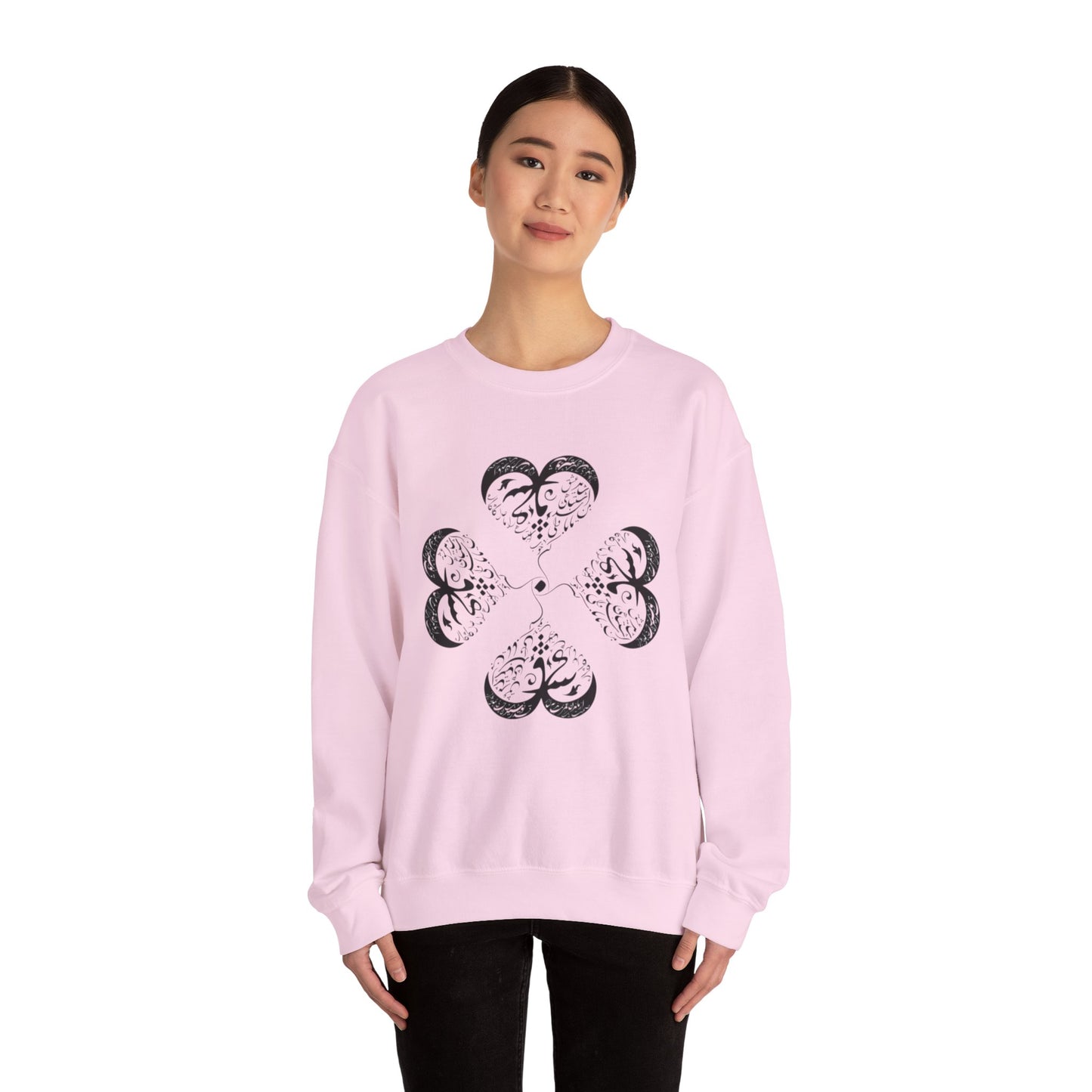 UNISEX FARSI CALLIGRAPHY HEART SWEATSHIRT: 'MAL MANI' BY MOEIN
