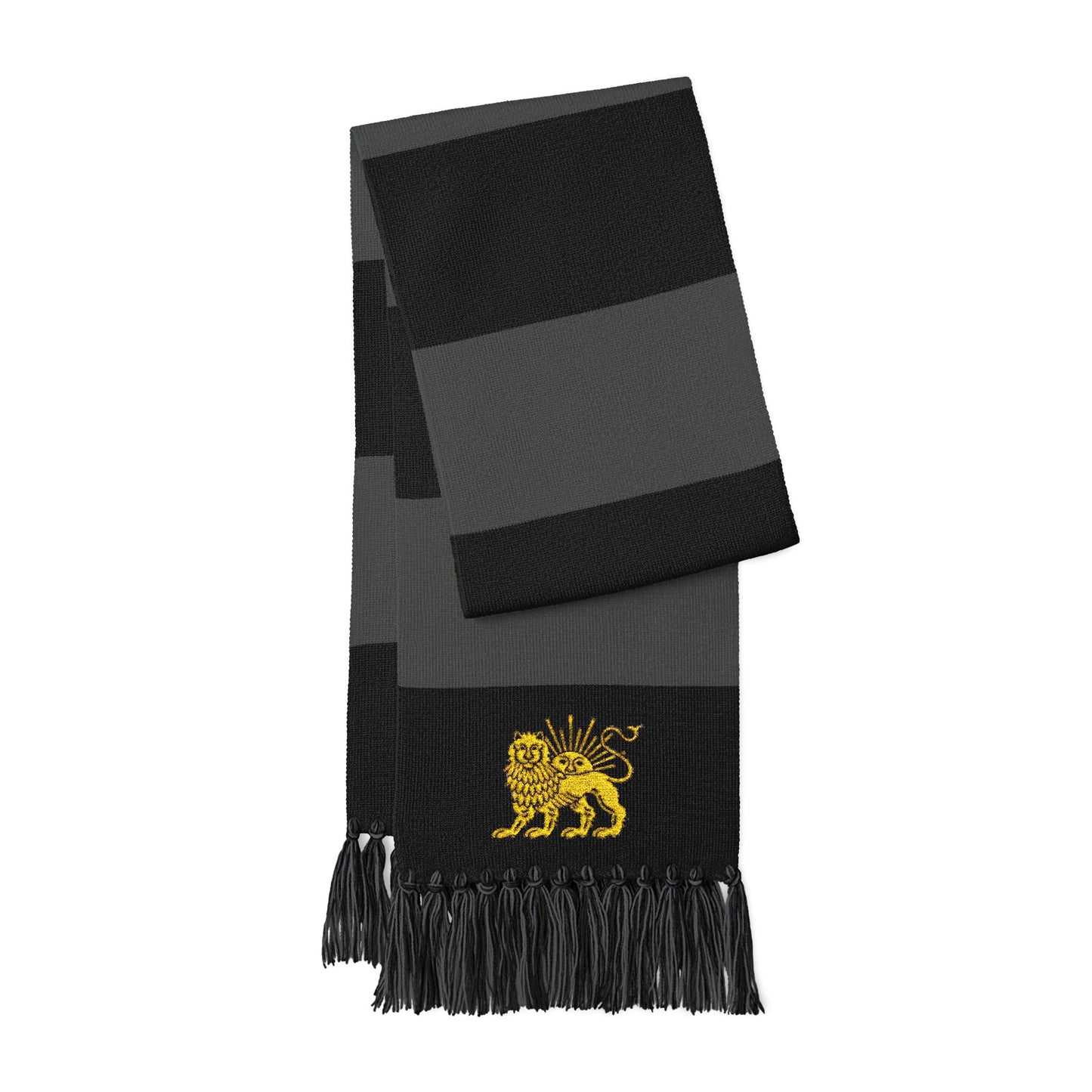 EMBROIDEDRED LION & SUN SCARF