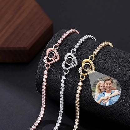 PERSONALIZED PHOTO CUBIC ZIRCONIA TENNIS BRACELET