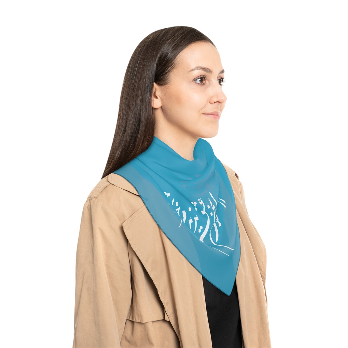 Poly Scarf with Persion Calligraphy از صدای سخن عشق نشنیدم خوشتر