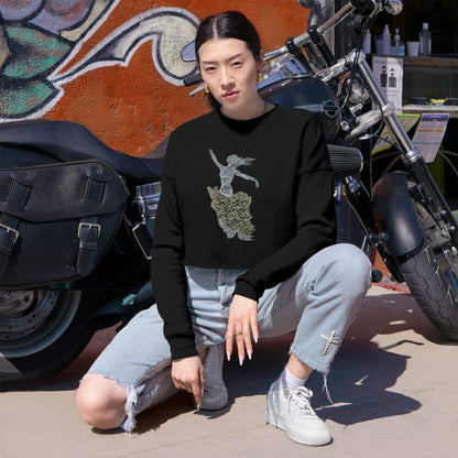 CROPPED SWEATSHIRT — RUMI POETRY & GOLDEN BUTTERFLY