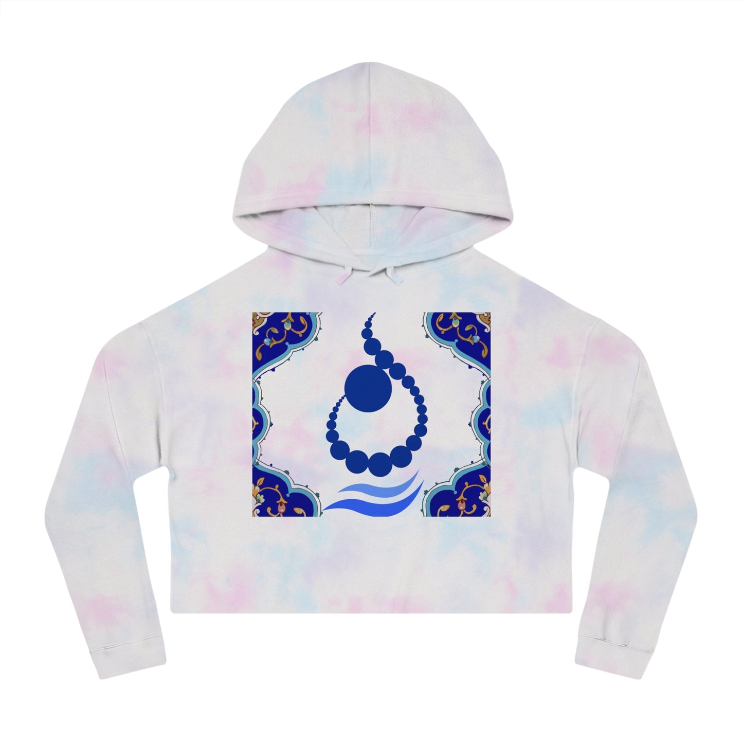 Relaxed Cropped Hoodie Alphabet “ن” Design