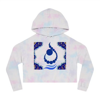 Relaxed Cropped Hoodie Alphabet “ن” Design