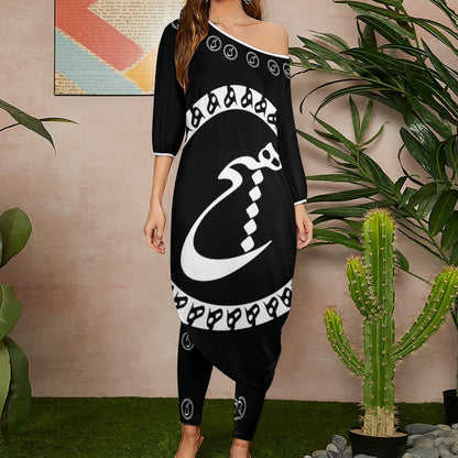 Hich DIAGONAL SHOULDER TWO-PIECE SET