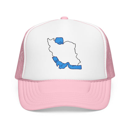 Embroidered Foam Trucker Hat – Iran Map Design