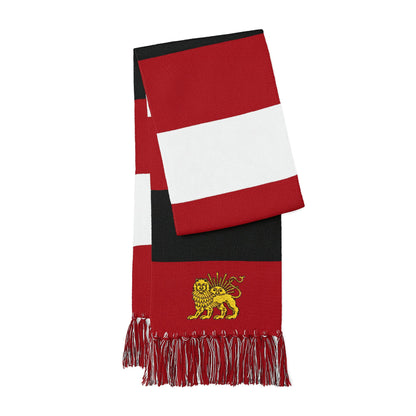 EMBROIDEDRED LION & SUN SCARF