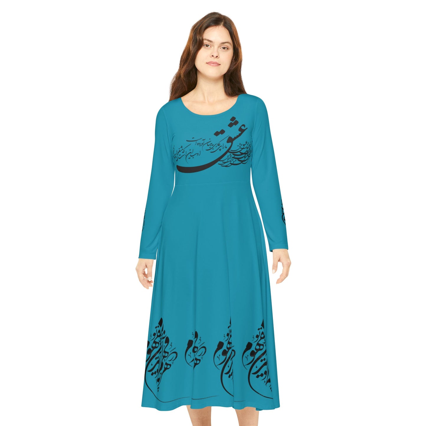PERSIAN CALLIGRAPHY DANCE DRESS باران می‌بارد