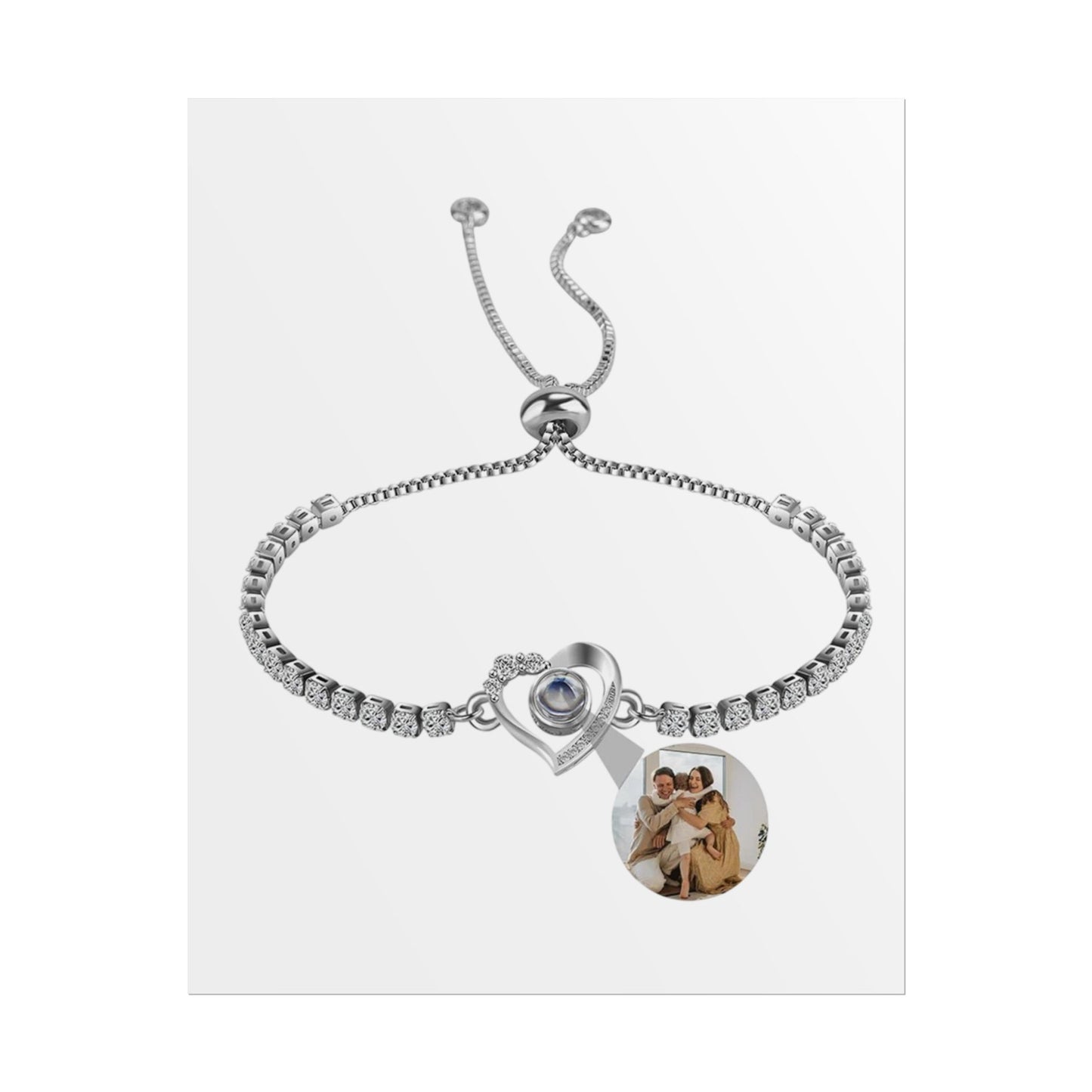 PERSONALIZED PHOTO CUBIC ZIRCONIA TENNIS BRACELET