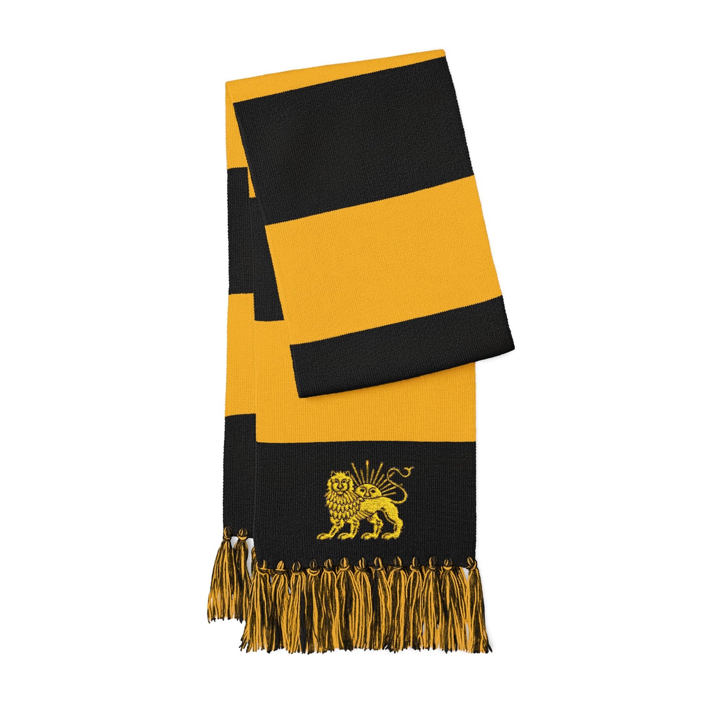 EMBROIDEDRED LION & SUN SCARF
