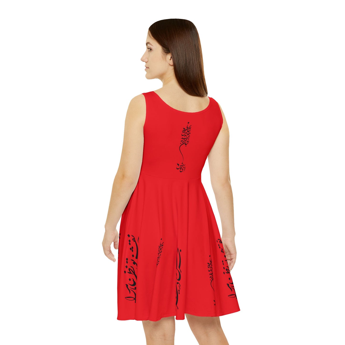 PERSIAN CALLIGRAPHY SKATER DRESS | از صدای سخن عشق نشنیدم خوشتر / جز نقش تو در نظر
