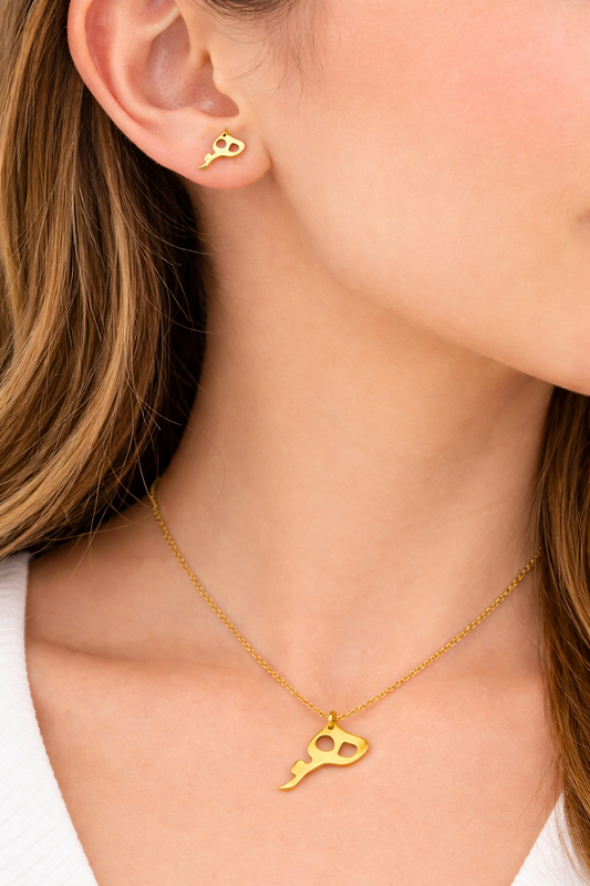 HOVA CALLIGRAPHY EARRINGS & NECKLACE SET