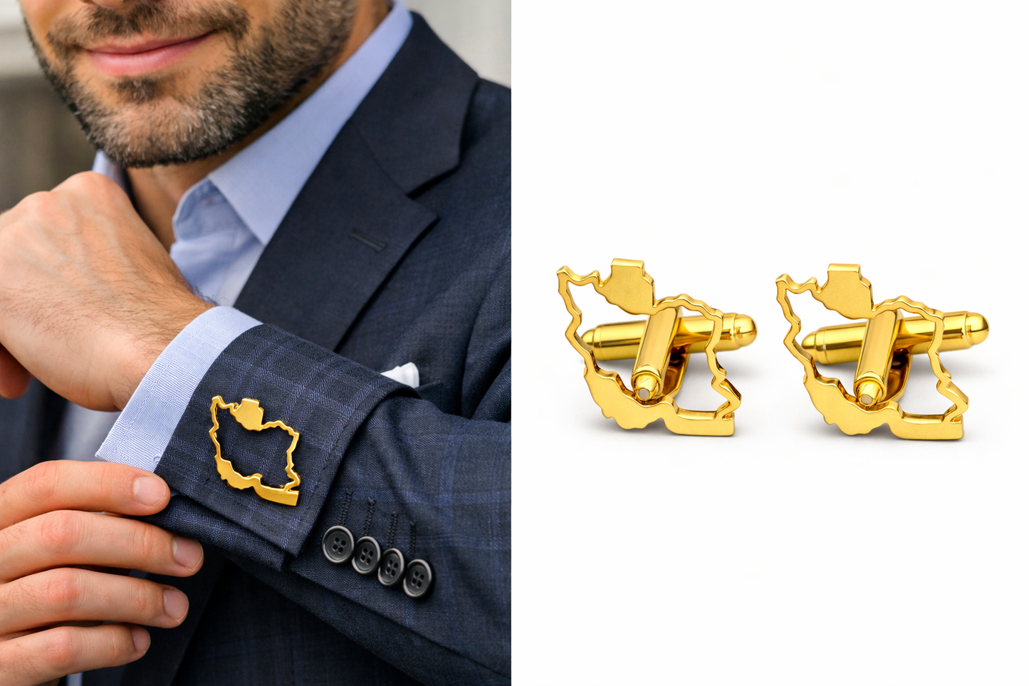 IRAN Map CUFFLINKS I NASIMA DESIGNS