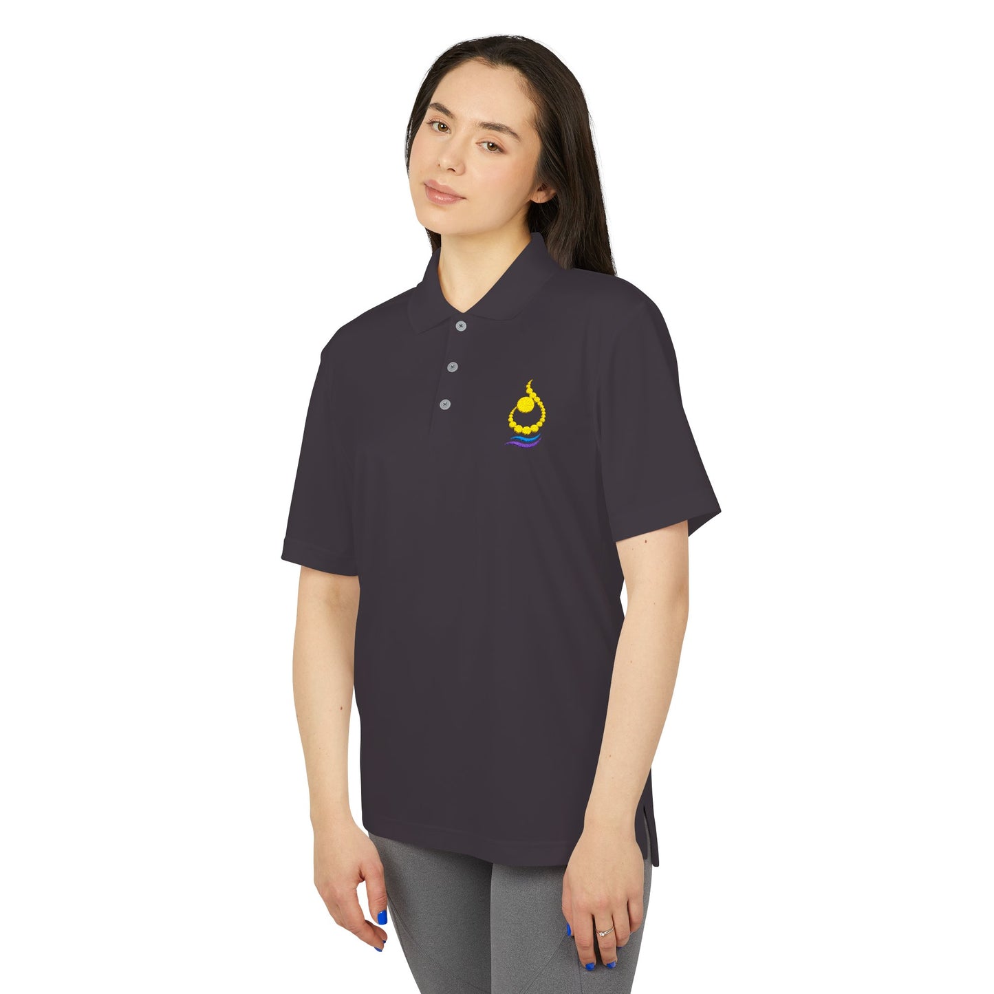 N ALPHABET ADIDAS POLO | ن EMBROIDERED DESIGN