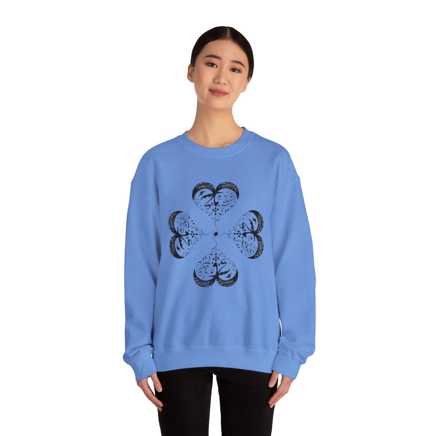 UNISEX FARSI CALLIGRAPHY HEART SWEATSHIRT: 'MAL MANI' BY MOEIN