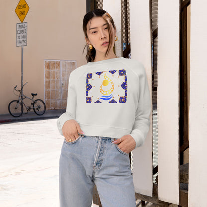 RUMI POEM & LETTER N " ن " CROP PULLOVER