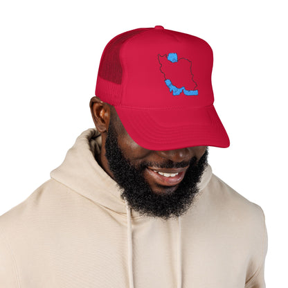 Embroidered Foam Trucker Hat – Iran Map Design