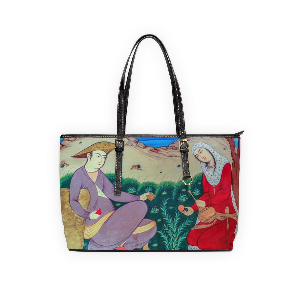 Artistic PU Leather Shoulder Bag – Iranian Miniature