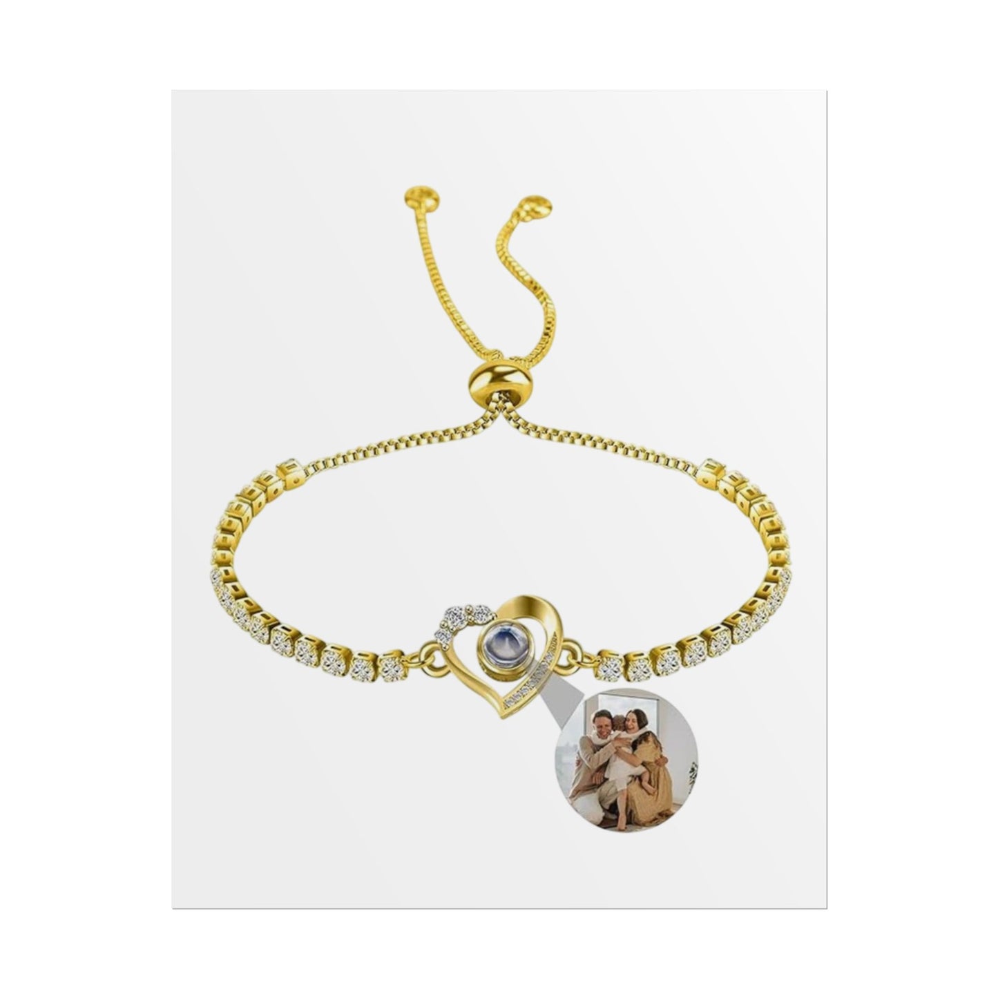 PERSONALIZED PHOTO CUBIC ZIRCONIA TENNIS BRACELET