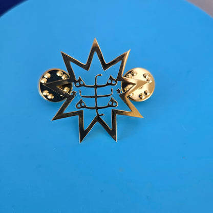 BADGE ÉPINGLE SYMBOLE BAHÁ’Í – BROCHE ÉTOILE À NEUF BRANCHES PLUS GRAND NOM