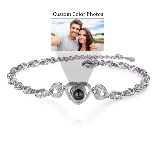 CUSTOM PHOTO PROJECTION BRACELET – TITANIUM STEEL CUBAN LINK | PERSONALIZED PICTURE INSIDE (Copy)