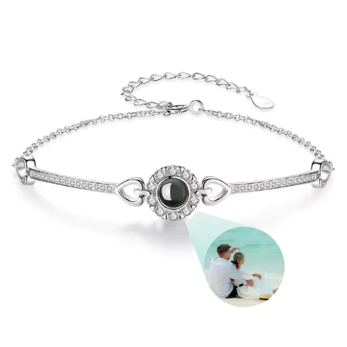 CUSTOM PHOTO PROJECTION BRACELET – TITANIUM STEEL CUBAN LINK | PERSONALIZED PICTURE INSIDE (Copy) (Copy)