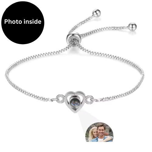 CUSTOM PHOTO PROJECTION BRACELET – TITANIUM STEEL CUBAN LINK | PERSONALIZED PICTURE INSIDE (Copy)