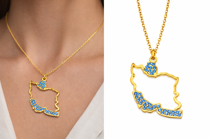 ETERNAL IRAN Map NECKLACE – 18K GOLD PLATED