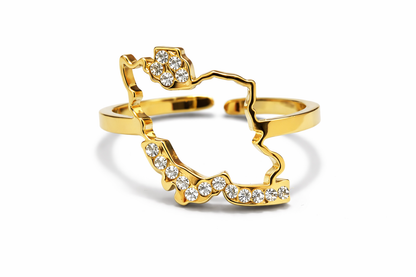 ETERNAL IRAN MAP RING – 18K GOLD PLATED