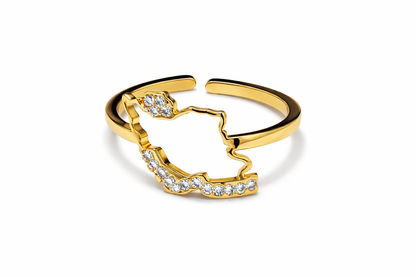 ETERNAL IRAN MAP RING – 18K GOLD PLATED