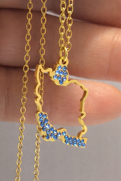 ETERNAL IRAN Map NECKLACE – 18K GOLD PLATED