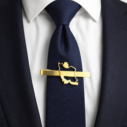 IRAN MAP NECKTIE TIE CLIP  | NASIMA DESIGNS