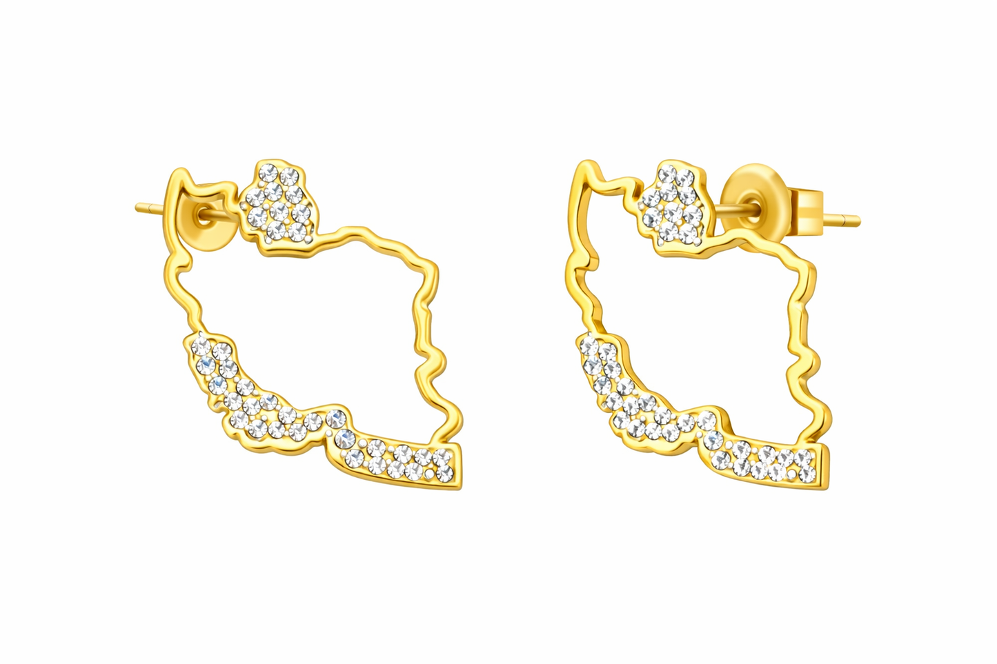 ETERNAL IRAN MAP EARRINGS – 18K GOLD PLATED