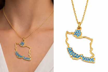 ETERNAL IRAN Map NECKLACE – 18K GOLD PLATED
