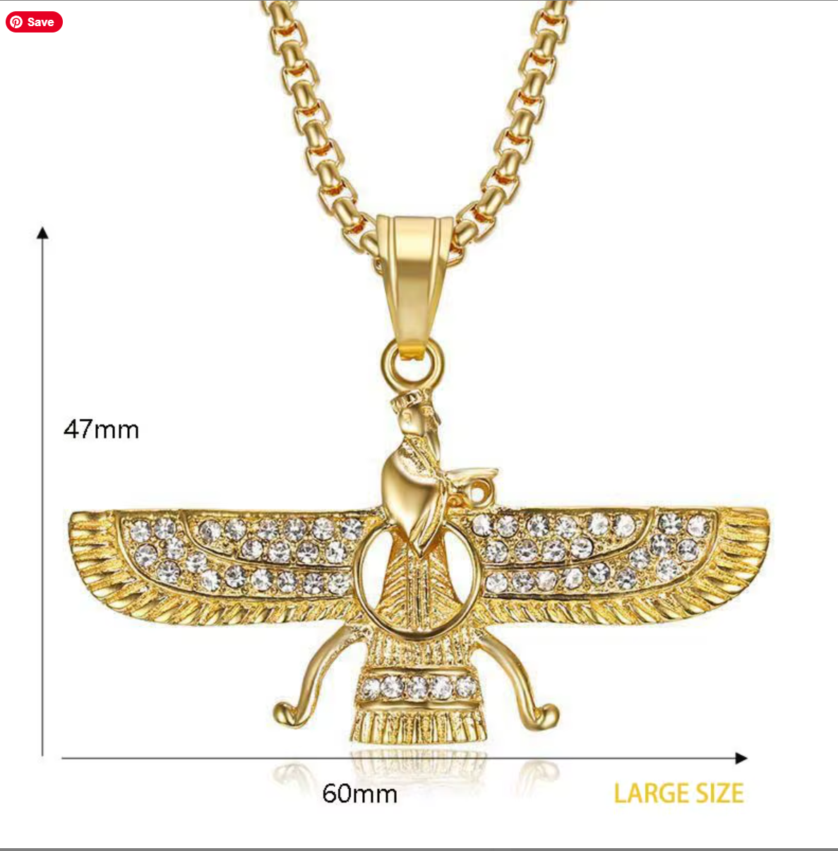 Gold Faravahar Zoroastrian Necklace