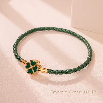 FOUR-LEAF CLOVER LUCKY LEATHER BRACELET