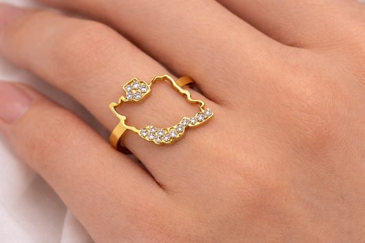 ETERNAL IRAN MAP RING – 18K GOLD PLATED