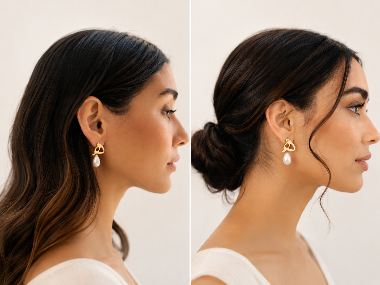 BOUCLES D'OREILLES PERSONNALISÉES LETTRE FARSI ARABE PLAQUÉ OR 18 CARATS