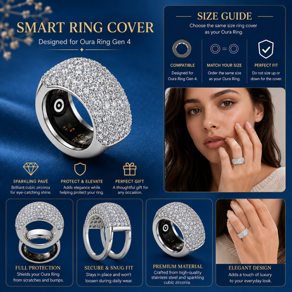 18K GOLD PLATED PAVÉ SMART RING COVER – COMPATIBLE WITH OURA RING GEN 4