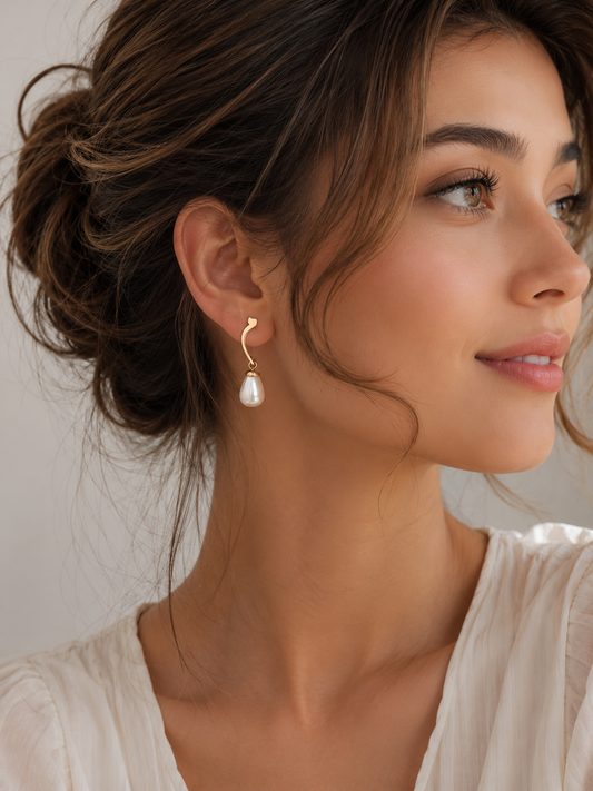 BOUCLES D'OREILLES PERSONNALISÉES LETTRE FARSI ARABE PLAQUÉ OR 18 CARATS