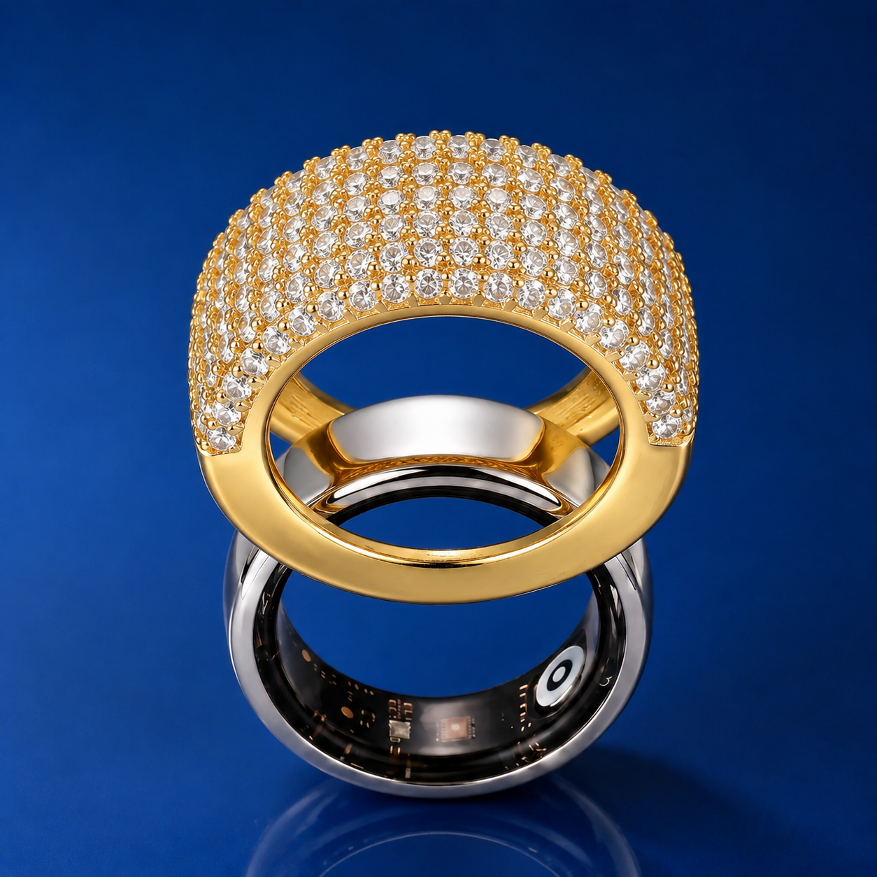 18K GOLD PLATED PAVÉ SMART RING COVER – COMPATIBLE WITH OURA RING GEN 4