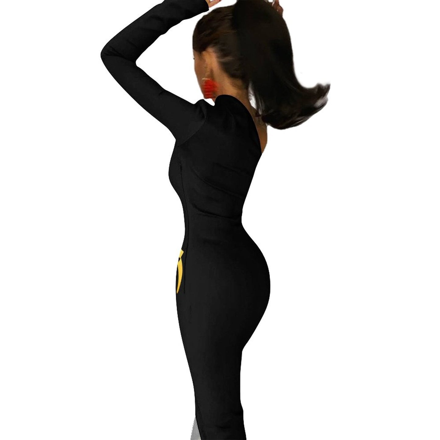 FARSI CALLIGRAPHY ONE SHOULDER SPLIT DRESS – BIQ
