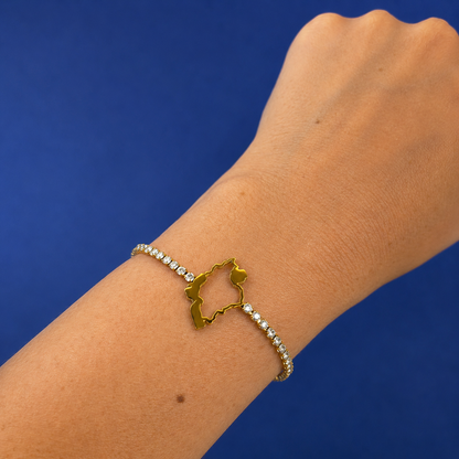 ENSEMBLE BRACELET ET COLLIER CARTE DE L'IRAN TENNIS
