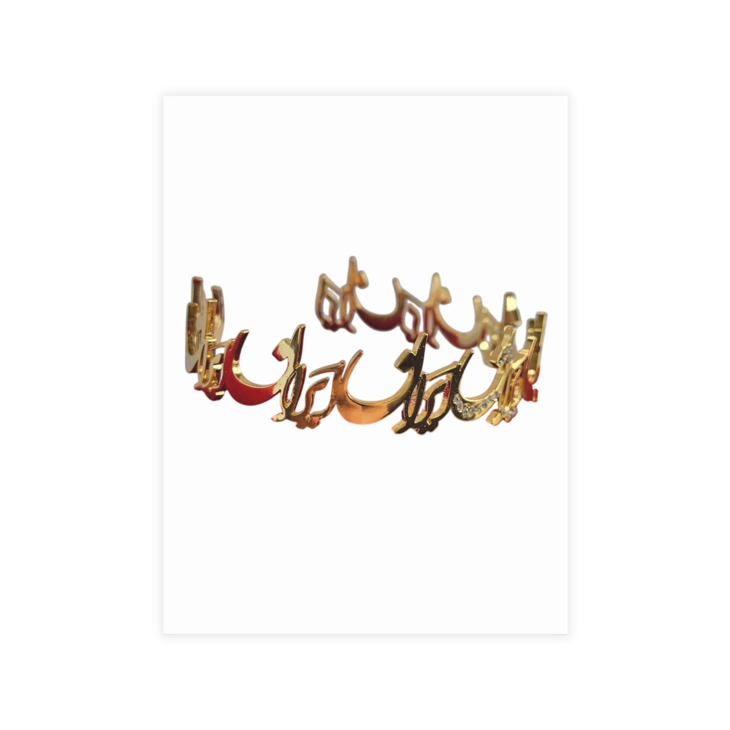 DIAMOND BANGLE 9 IRAN NAME BRACELET | 18K GOLD PLATED