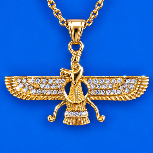 FARVAHAR PERSIAN SYMBOL STAINLESS STEEL NECKLACE