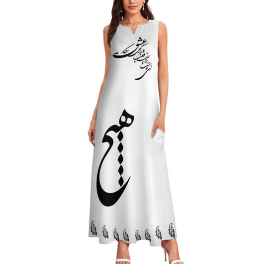 PERSIAN CALLIGRAPHY LOVE HICH MAXI DRESS